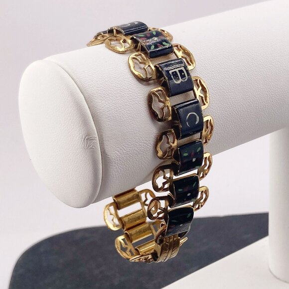 VINTAGE Tahsis, BC, brass souvenir bracelet c. 1930s 1940s 1950s tourist jewelry - Picture 3 of 9